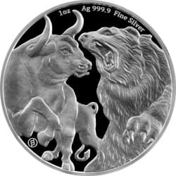 Stříbrná mince 1 Oz Býk a Medvěd 2022