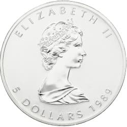 Stříbrná mince 1 Oz Maple Leaf 1989