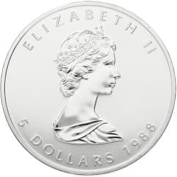 Stříbrná mince 1 Oz Maple Leaf 1988