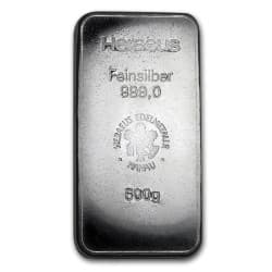 Stříbrný slitek 500 g Heraeus ražený