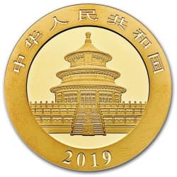 Zlatá mince 15 g China Panda 2019 CACHE-TEST