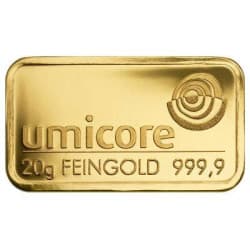 Zlatý slitek 20 g Umicore