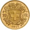 Zlatá mince 20 Frank Helvetia Vreneli různé roky (1883-1949)