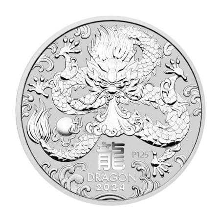 Stříbrná mince 5 Oz Lunar Series III Year of the Dragon 2024