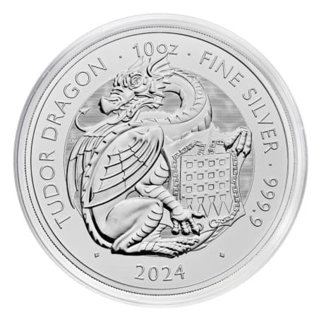 Stříbrná mince 10 Oz The Royal Tudor Beasts Tudor Dragon 2024