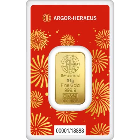 Zlatý slitek 10 g Argor Heraeus Lunar Series III Year of the Snake 2025