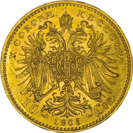Zlatá mince 10 Korun Františka Josefa I. různé roky (1892-1911)