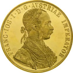 Zlatá mince 4 Dukát František Josef I. 1915 Novoražba