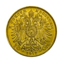 Zlatá mince 10 Korun Františka Josefa I. 1912