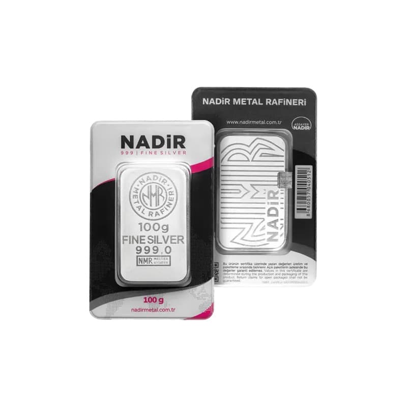 Stříbrný slitek 100 g Nadir Metal Rafineri