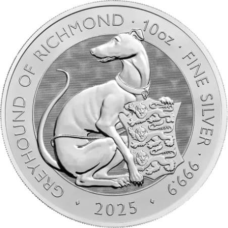 Stříbrná mince 10 Oz The Tudor Beasts Greyhound of Richmond 2025